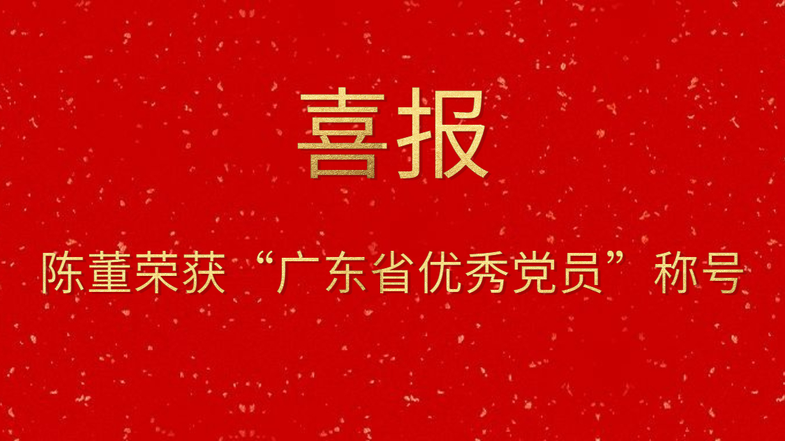 陳董榮獲“廣東省優(yōu)秀黨員”稱(chēng)號(hào)